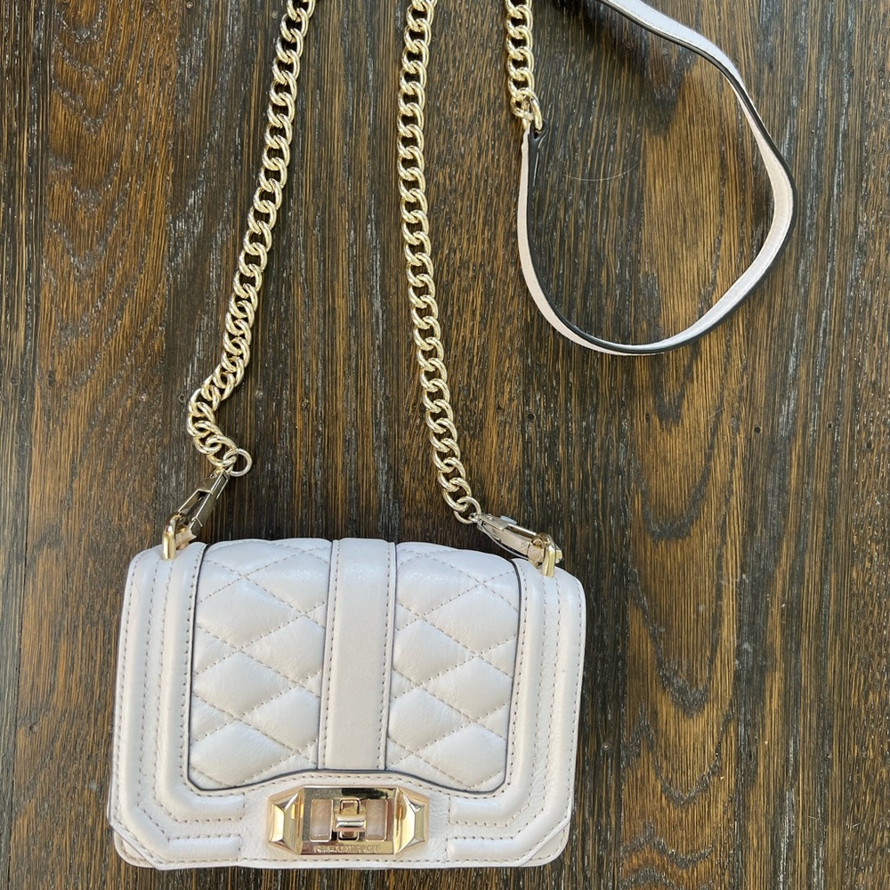 Rebecca Mikoff quilted crossbody - nude/blush